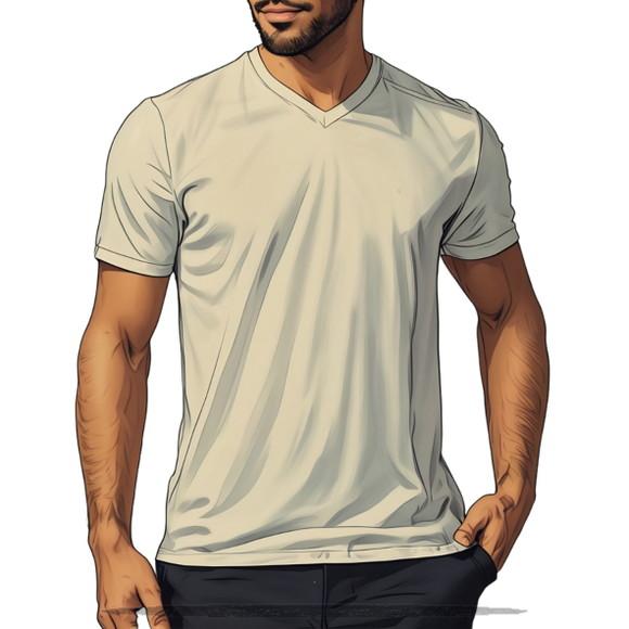 Molde Digital de Camiseta Tradicional Gola V do Pp ao Xg