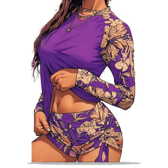 Molde Digital de Conj Short e Camiseta Proteção Uv Fem P-xxg