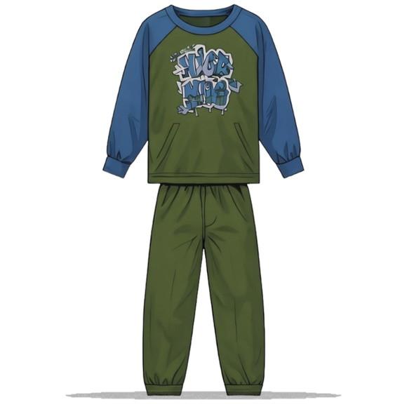 Molde Digital de Conjunto Agasalho Moletom Inf Raglan 2 - 14