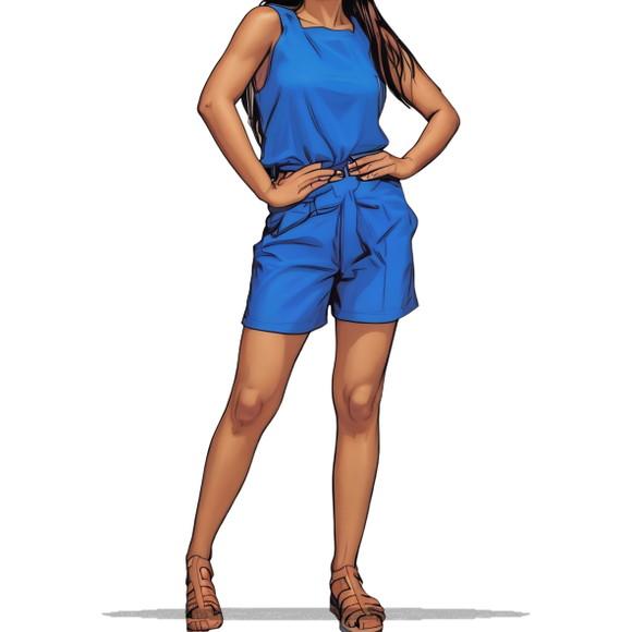 Molde Digital de Conjunto Inf Short e Blusa 2 a 14 Anos