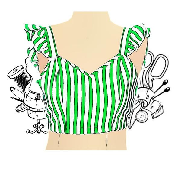 Molde Digital de Cropped Feminino Adulto P ao Xxg #204