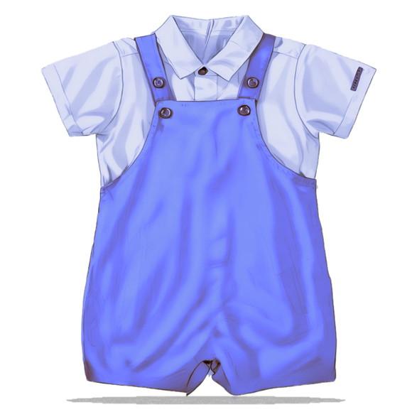 Molde Digital de Jardineira e Camisa Polo Bebe Rn a 24 m