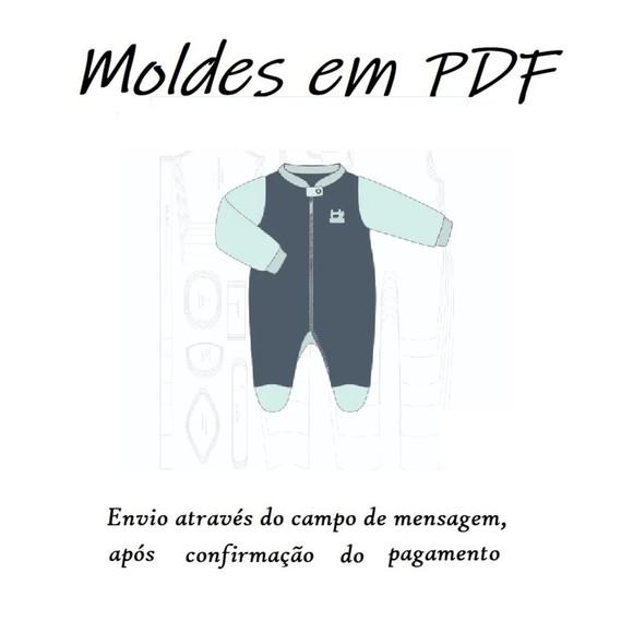 Molde Digital De Macacão Com Gola Careca Com Zíper
