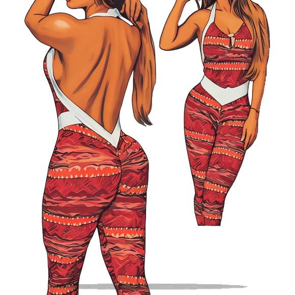 Molde Digital de Macacao Fitness Alças Decote Costas P ao Gg