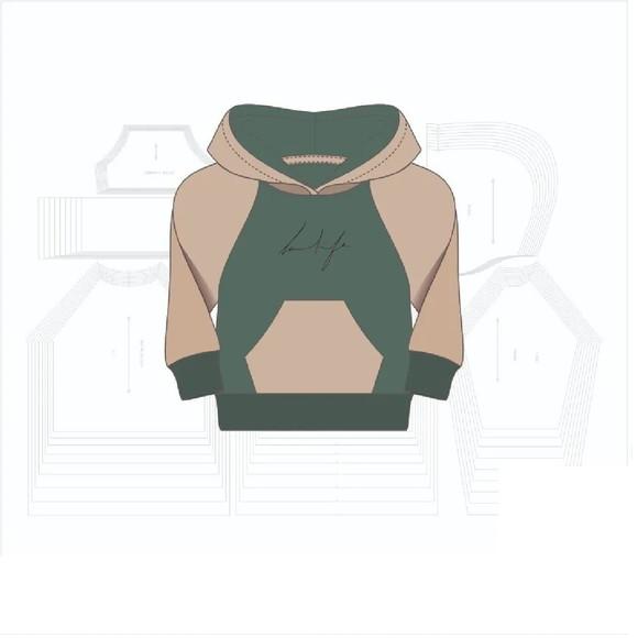 Molde Digital de Modelagem Raglan com Capuz de Moletom
