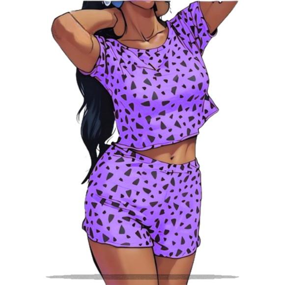 Molde Digital de Pijama Curto Cropped Fem Adulto P ao Xxg