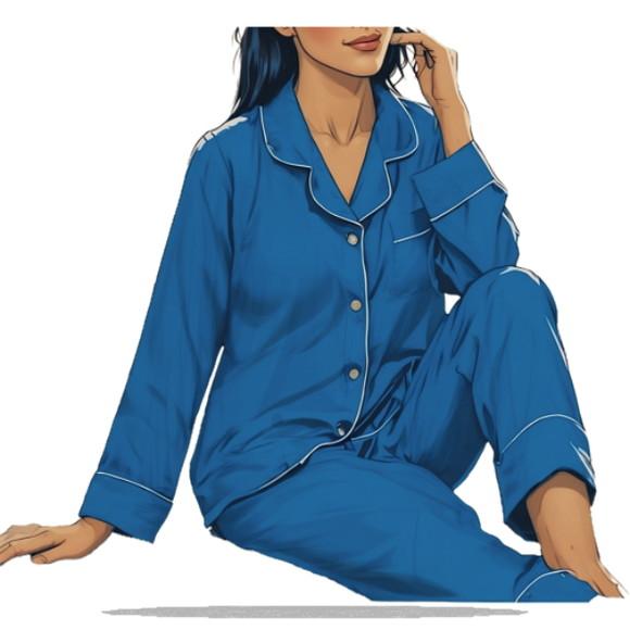 Molde Digital de Pijama Ingles Fem Longo Luxo Cetim do P-gg