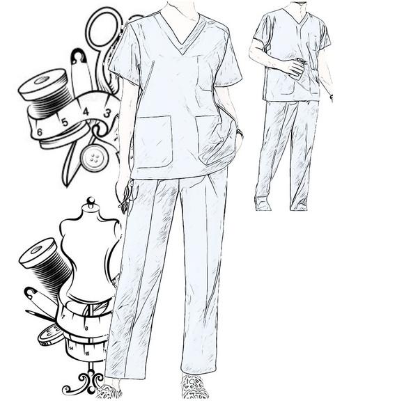 Molde Digital de Pijama Unissex Cirurgico P ao Xxg #322