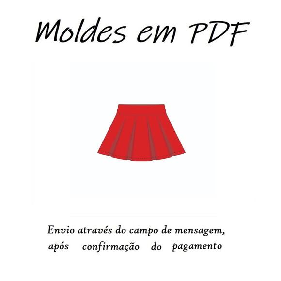Molde Digital de Saia Pregueada Colegial Infantil