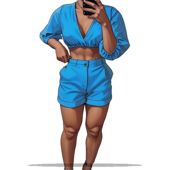 Molde Digital de Short e Cropped Alfaiataria Fem do P ao Gg