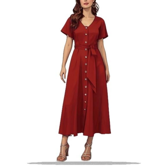 Molde Digital de Vestido Chamise com Botoes Adulto P ao Xxg