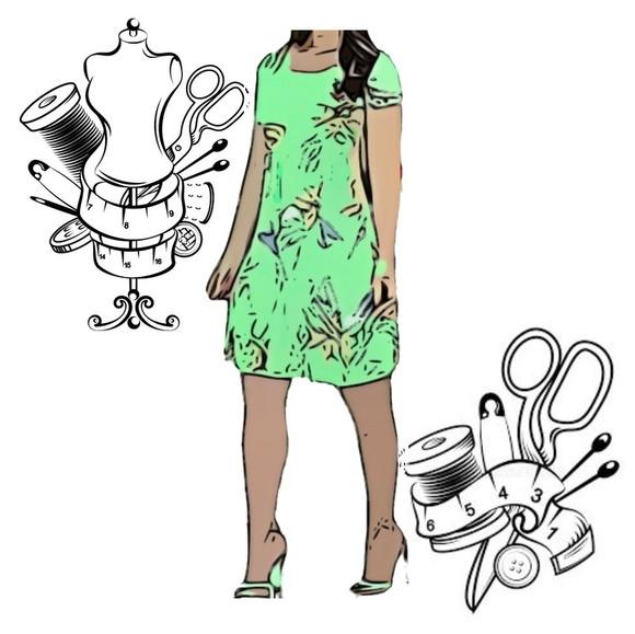 Molde Digital de Vestido Evase Helanca Pp ao Gg #194
