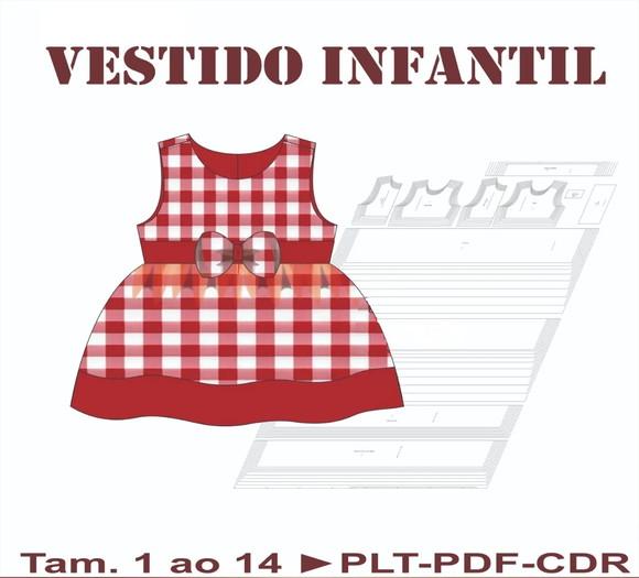 Molde Digital de Vestido Infantil de Fácil Montagem