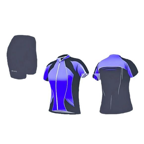 Molde Digital Kit Ciclismo Feminino Camiseta e Short P ao Xg