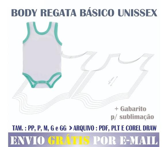 Molde Digital Modelagem de Body Regata Básico Unissex