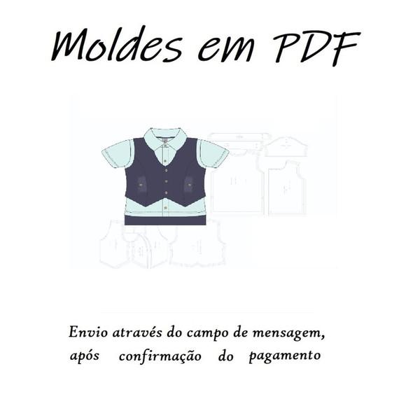 Molde Digital Modelagem De Camisa Colarinho Com Colete Bebê