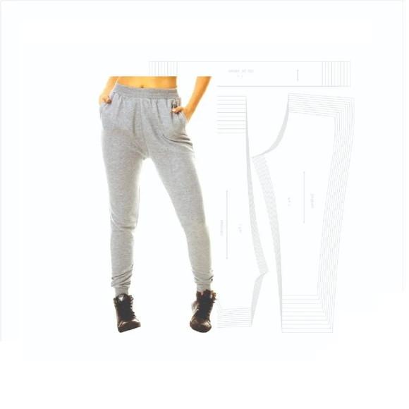 Molde Digital Modelagem de Calça Moletom Feminino Adulto