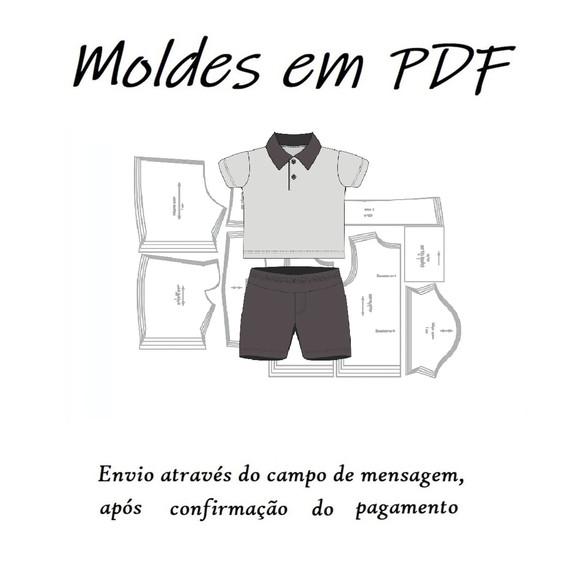 Molde Digital Modelagem De Camisa Polo Com Bermuda Infantil
