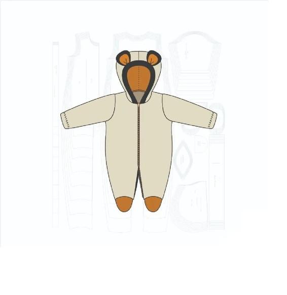 Molde Digital Modelagem de Macacão Infantil Pelúcia Fácil