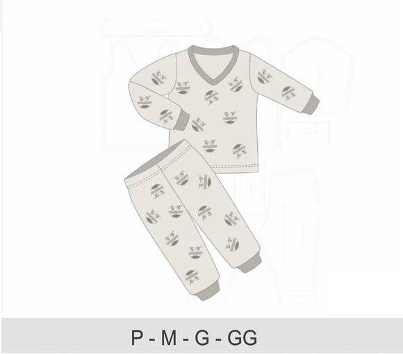 Molde Digital Modelagem para Pijama Bebê de Inverno