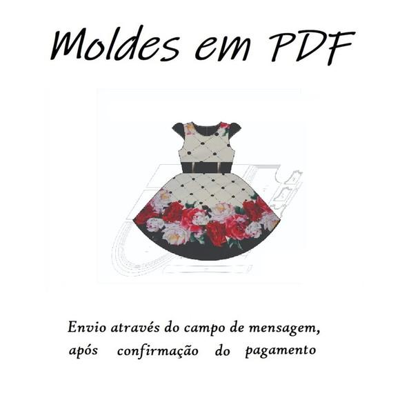 Molde Digital Modelagem Vestido De Festa Infantil Saia Godê