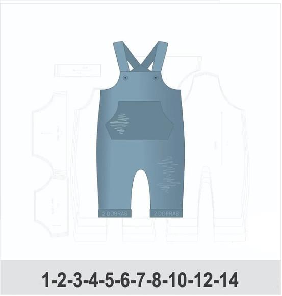 Molde Digital para Jardineira Infantil com Bolso Canguru