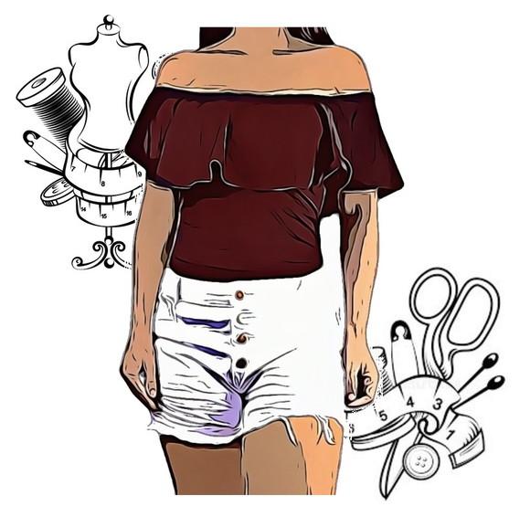 Molde Digital pdf Body Adulto com Babado Pp ao Gg #228