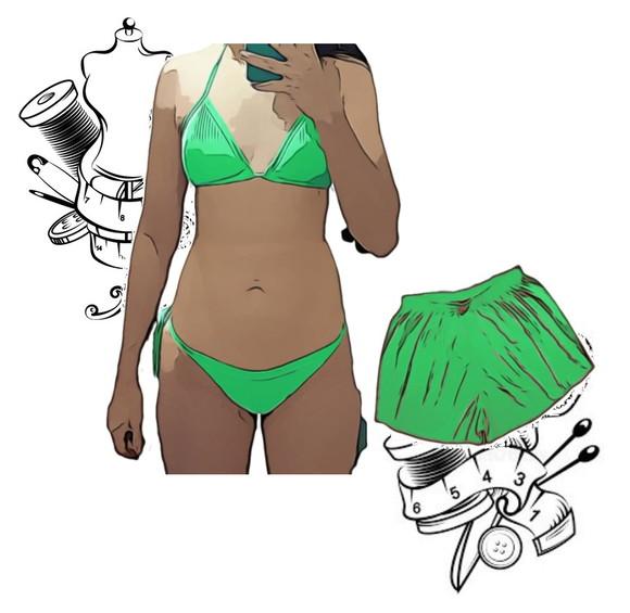 Molde Digital pdf de Biquini e Short Praia P ao Gg #453