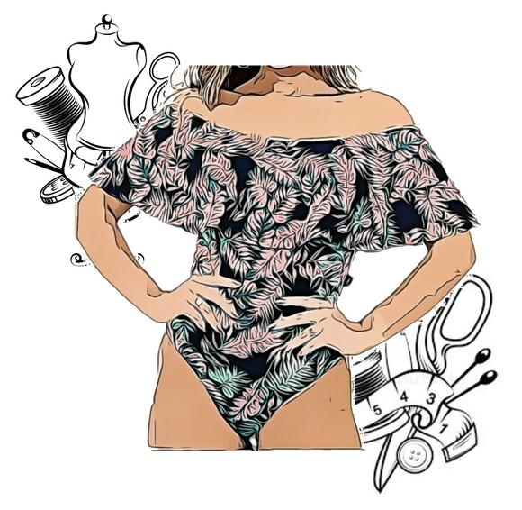 Molde Digital pdf de Body Adulto com Babado Pp ao Gg #360