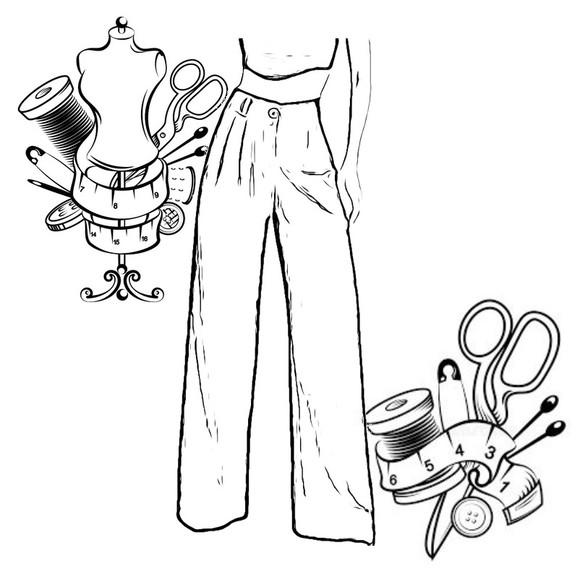 Molde Digital pdf de Calça Pantalona Fem P ao Gg #369