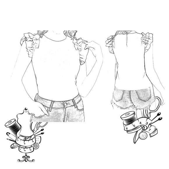 Molde Digital pdf de Blusa Fem Infantil 4 a 14 Anos #169