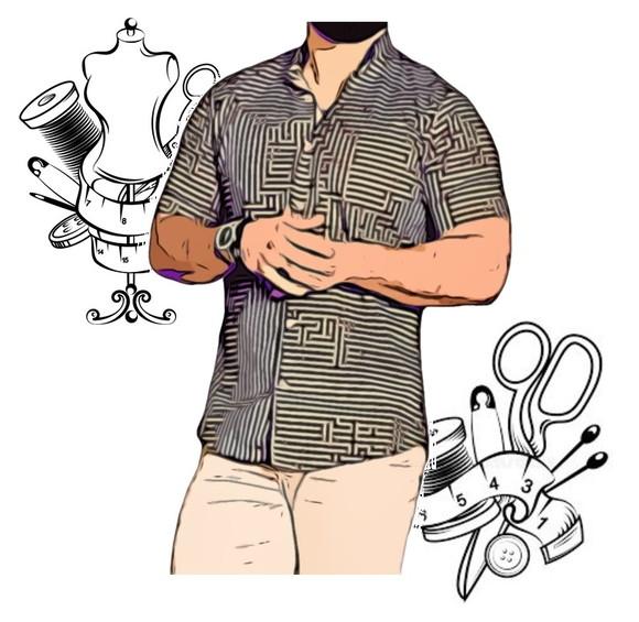 Molde Digital pdf de Camisa Social Masc Slim Pp ao Xxg #380