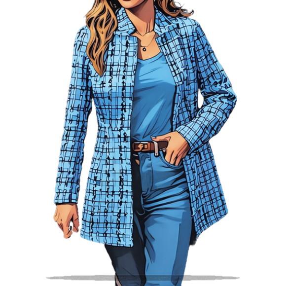 Molde em pdf de Blazer Fem Adulto Longo do P ao Xxg