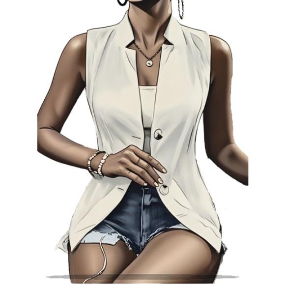 Molde em pdf de Blazer Fem sem Mangas do P ao Xxg