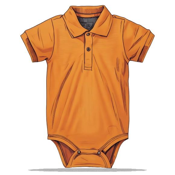 Molde em pdf de Body Bebe Gola Polo do Rn ao Gg