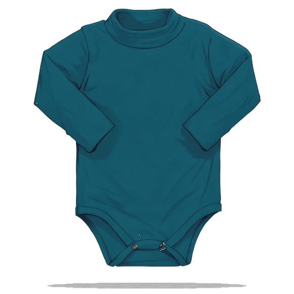 Molde em pdf de Body Collant Gola Alta Bebê e Inf Pp-gg 1-4
