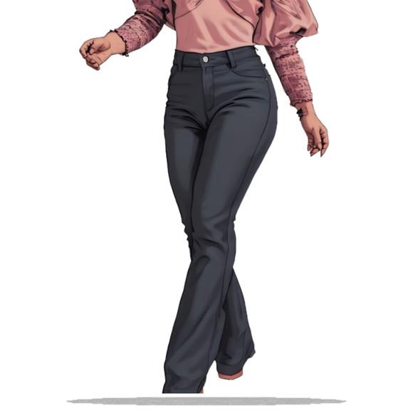Molde em pdf de Calça Jeans Fem Adulto Boca Larga 36 ao 48