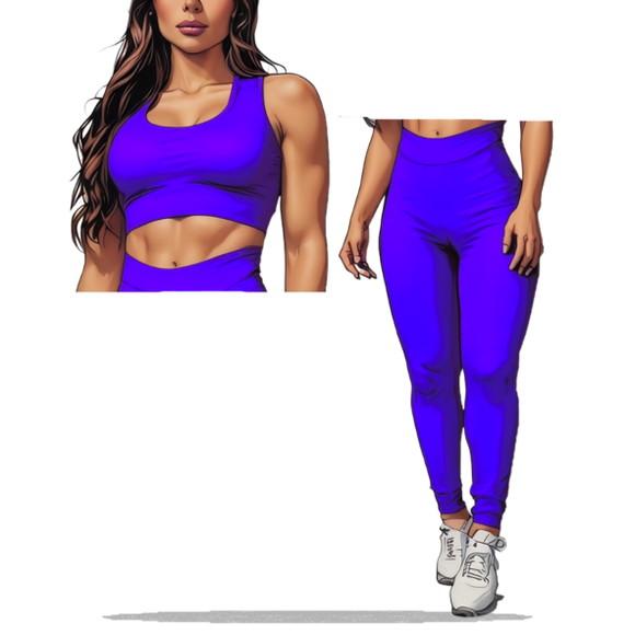 Molde em pdf de Calça Legging + Cropped Fitness Pp ao Xg