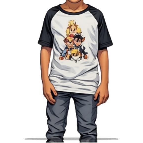 Molde em pdf de Camisa Camiseta Infantil Raglan 2 a 16 Anos