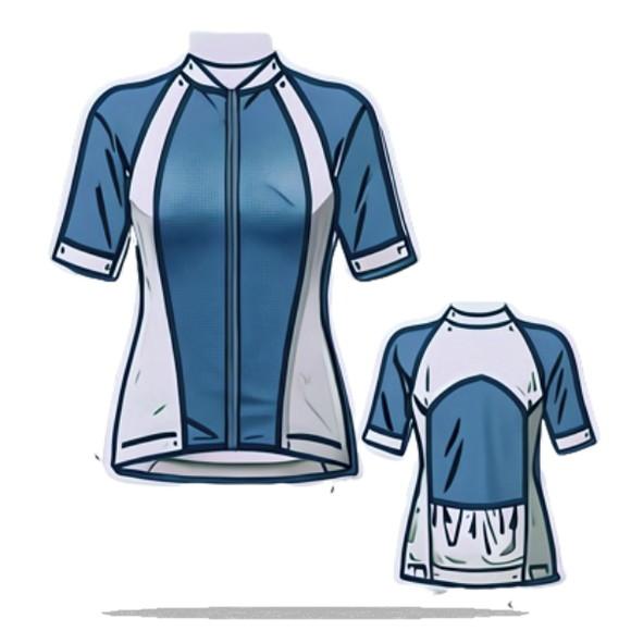 Molde em pdf de Camisa Fem Ciclista Ziper Raglan Pp ao Xg