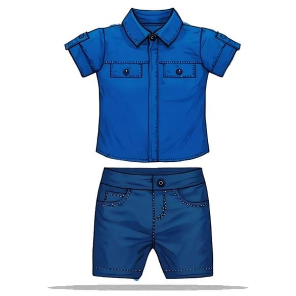 Molde em pdf de Camisa Social e Bermuda Inf Masc 1 a 8 Anos