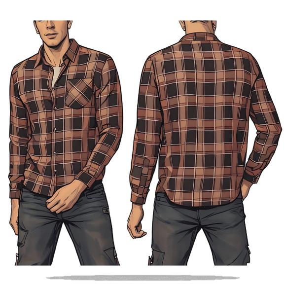 Molde em pdf de Camisa Masc Xadrez Adulto do P ao Xxg