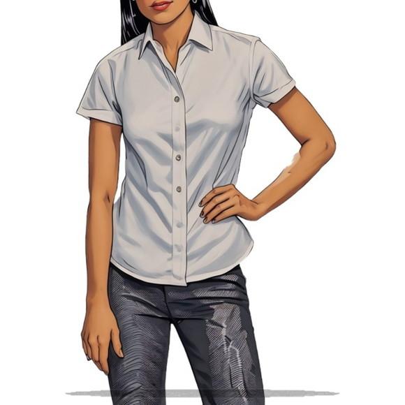Molde em pdf de Camisa Social Fem m Longa e Curta P ao Gg