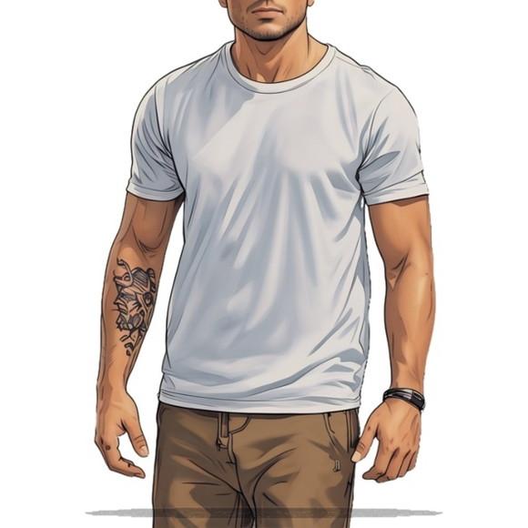 Molde em pdf de Camiseta Gola o Masculina m Curta Pp ao Gg