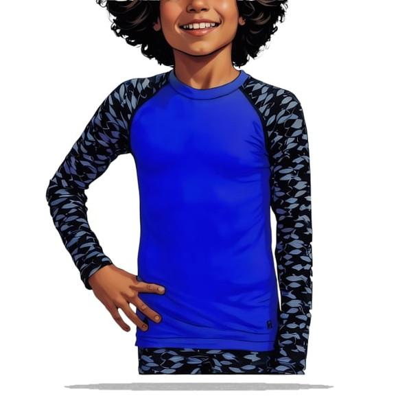 Molde em pdf de Camiseta Inf Proteção Uv Raglan 2 a 14 Anos