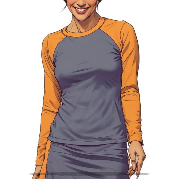 Molde em pdf de Camiseta Feminina Proteção Uv P ao Xxg