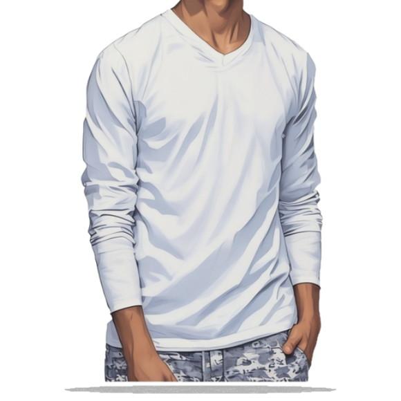 Molde em pdf de Camiseta Manga Longa Masc Gola V Pp ao Xg