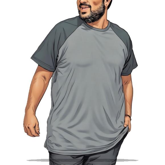 Molde em pdf de Camiseta Raglan Masc Plus Size Gg ao G5