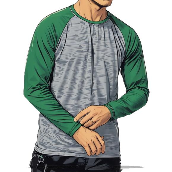 Molde em pdf de Camiseta Raglan Manga Longa Masc Pp ao Xxg