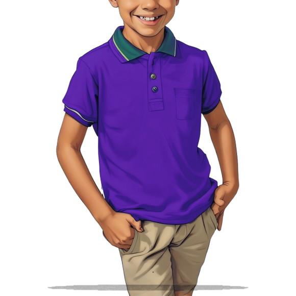 Molde em pdf de Camiseta Polo Tradicional Inf 2 a 16 Anos